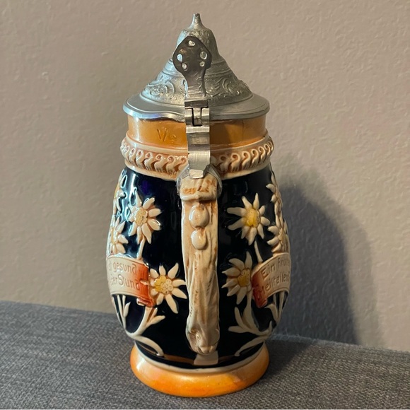 Vintage Gerz DBGM Lidded West German Beer Stein Frohbeim Bierseidel 6" - Picture 4 of 9